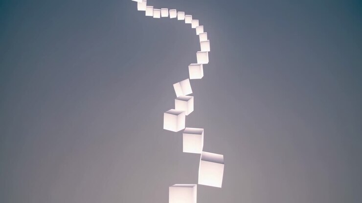 Abstract Arrangement of White Cubes