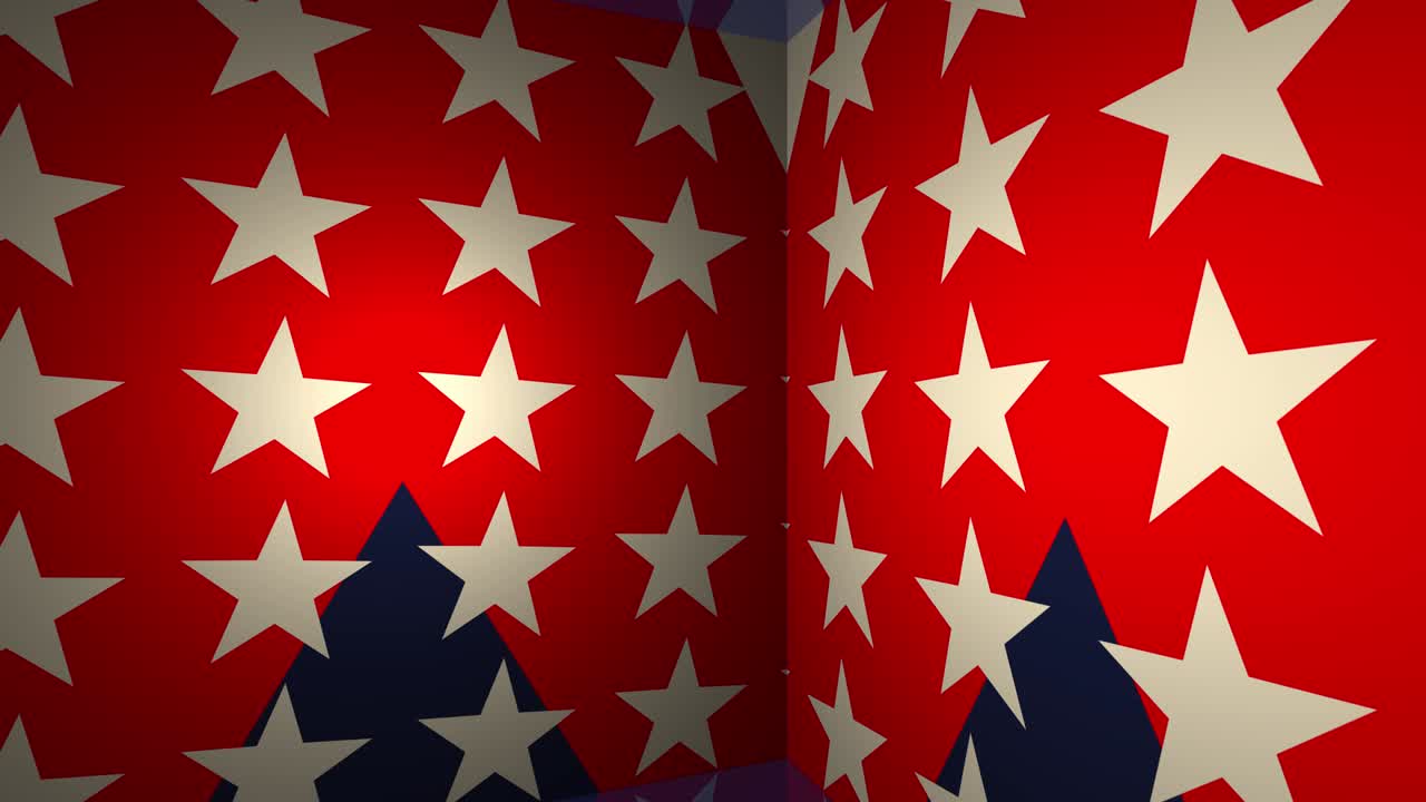 Geometrisk 3D-bakgrundsslinga med amerikansk flagga