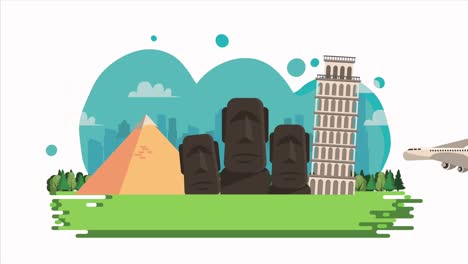 travel at monuments of the world in the field