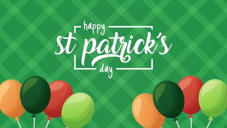 st patricks day animated card with lettering and balloons helium