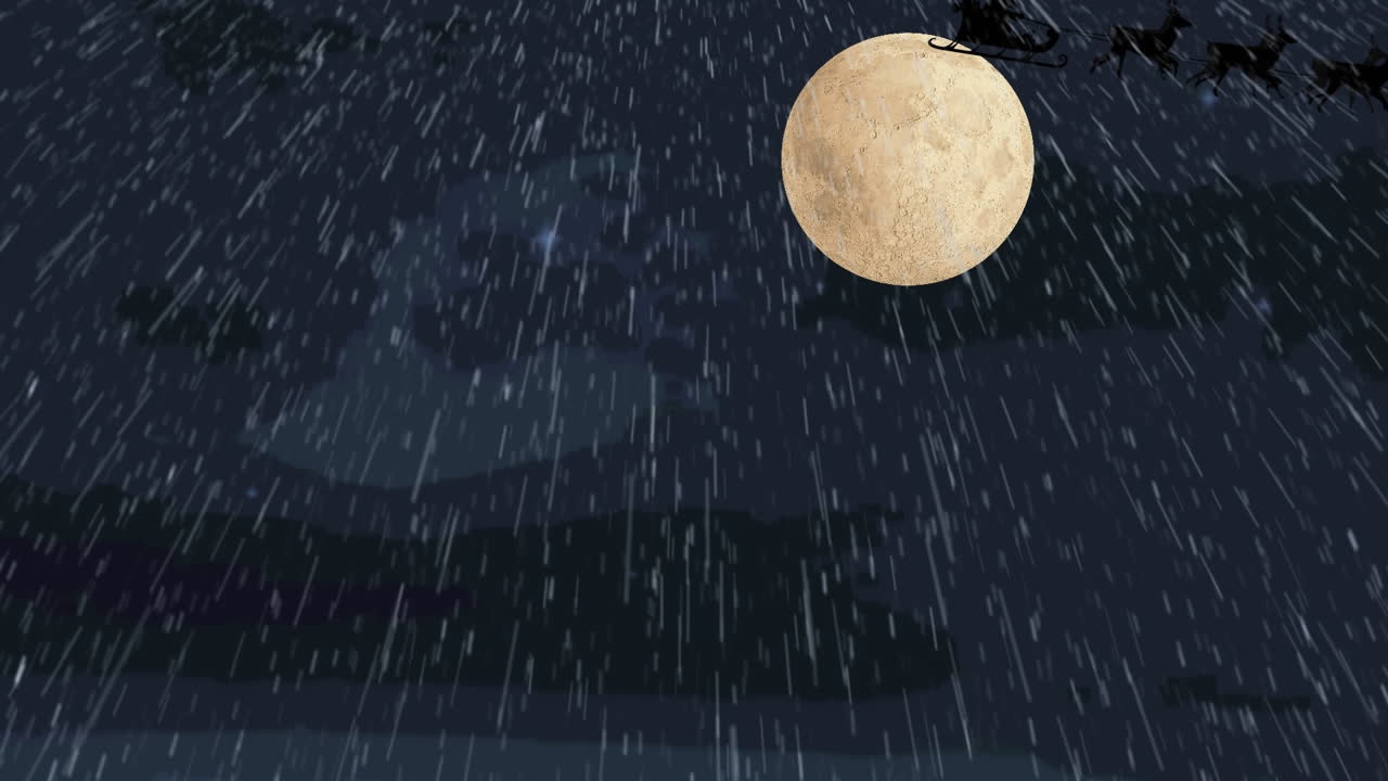 눈이 내리고 달이 내리는  ⁇ 리더와 함께  ⁇ 매를 타고 산타클로스의 애니메이션