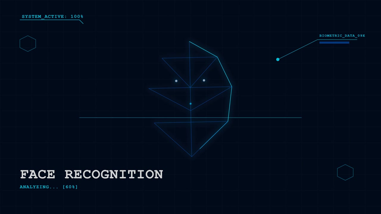 Digital Face Recognition Interface Scanning Biometric Data