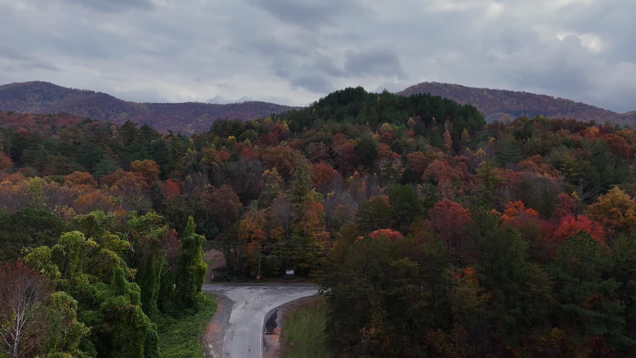 Drone view of hills in Ellijay Georgia