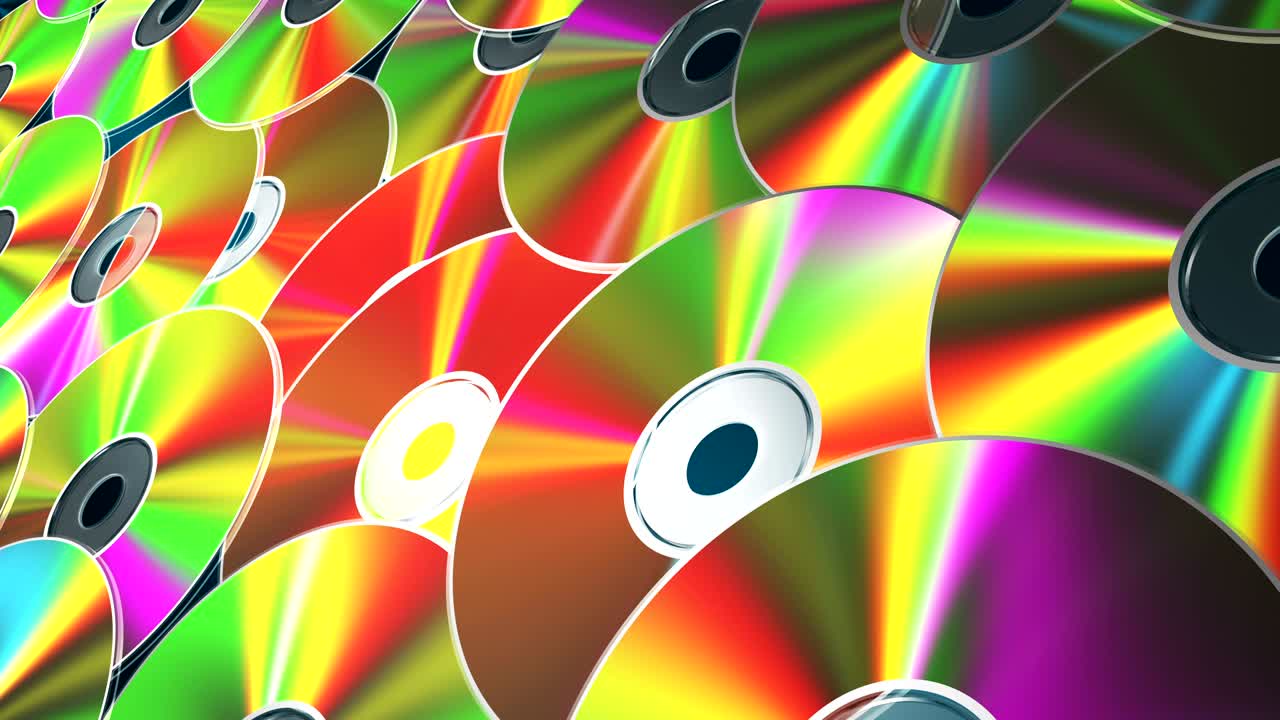 회전하는 cd-dvd 디스크에서 배경. 4k 3840x2160 시엄리스 루프