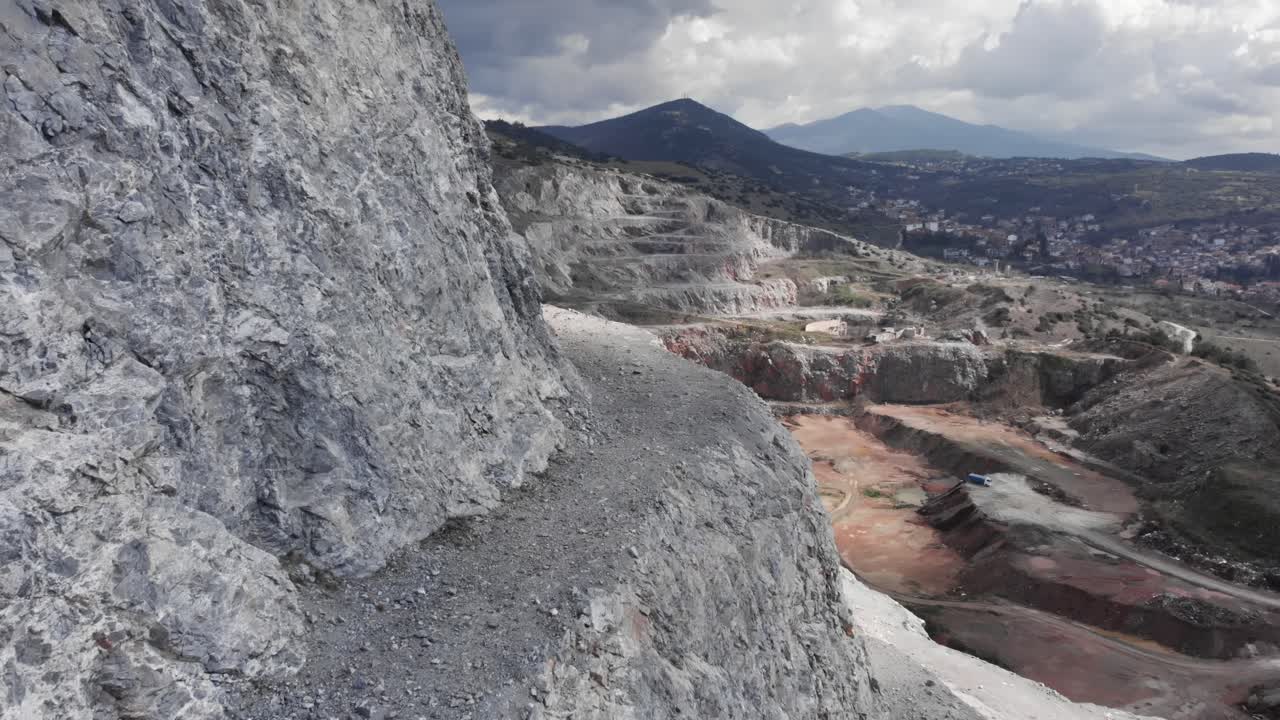 Aerial View Of abandoned Asbestos Quarry Silicate Minerals Mining