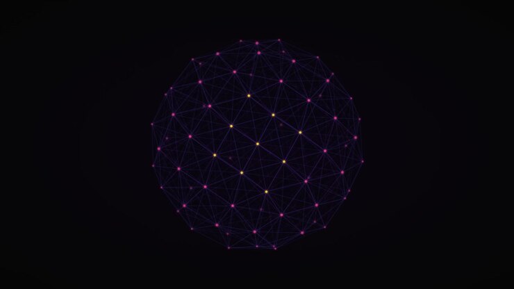 Abstract Sfera digitale con brillanti connessioni di rete