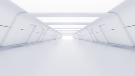 túnel blanco vacío con canal alfa en el final, renderización en 3d.