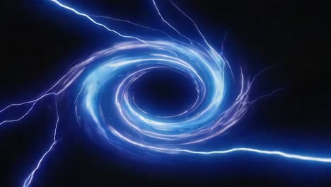 blue energy vortex with lightning