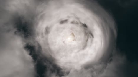 nubes en espiral en el cielo tormentoso