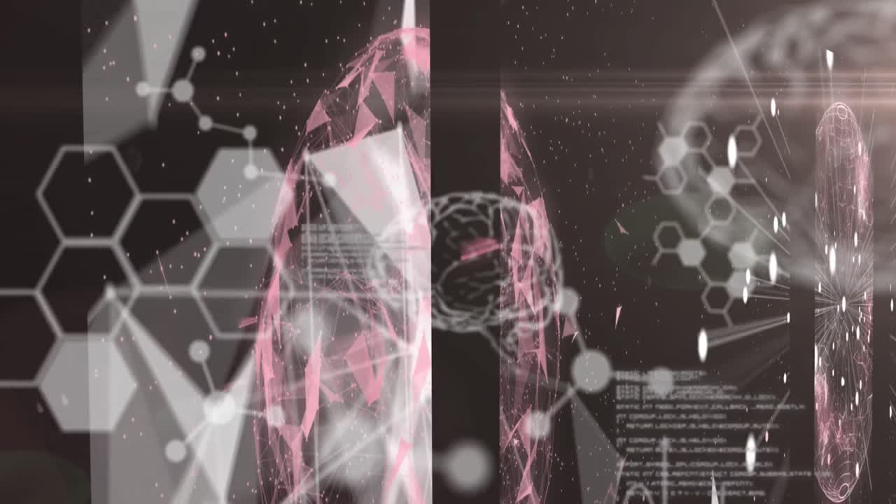 화학 구조와 데이터 처리에 대한 3d 뇌 모델