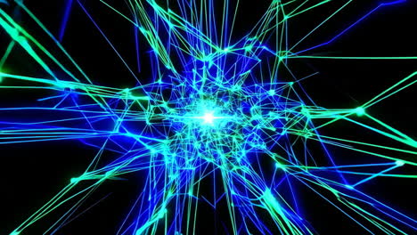 abstract glowing network tunnel