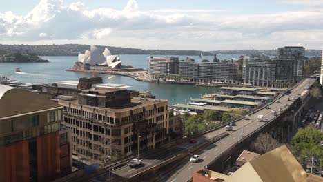 blick auf den sydney circle quay nsw australia aus der lounge im shangri-la hotel