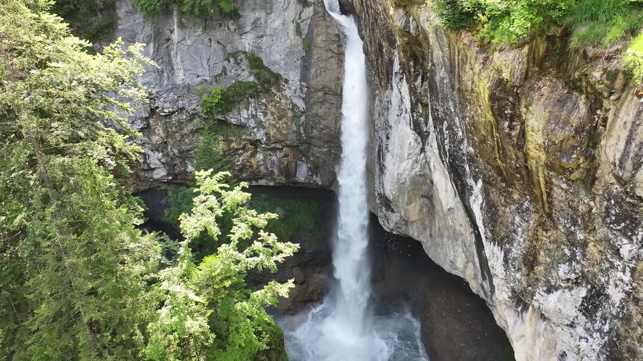 Majestic Waterfall in Lush Forest
