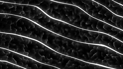 líneas de energía blanca brillante sobre el fondo de textura negra orgánica en movimiento