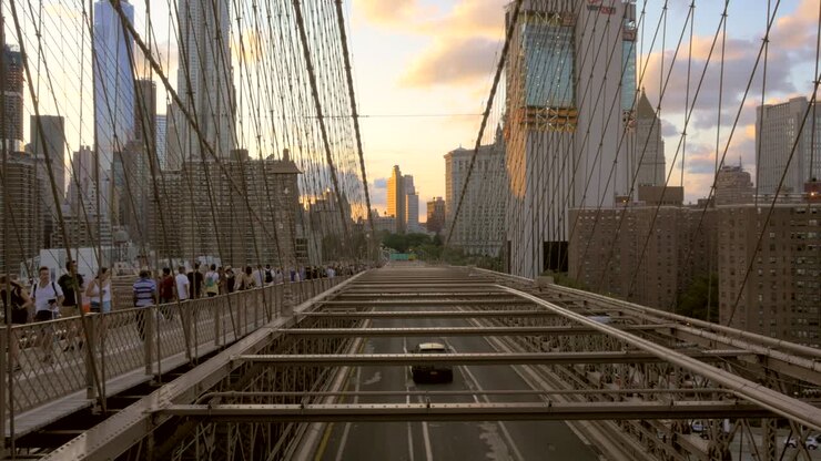 Sunset Over Manhattan from Brookyn Bridge