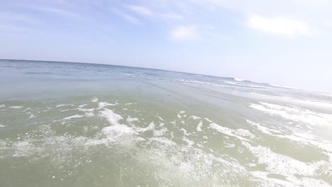 point of view - swiming in punta rocas beach, well known surfer´s beach located in lima, per?