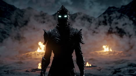 dark female warrior in epic armor