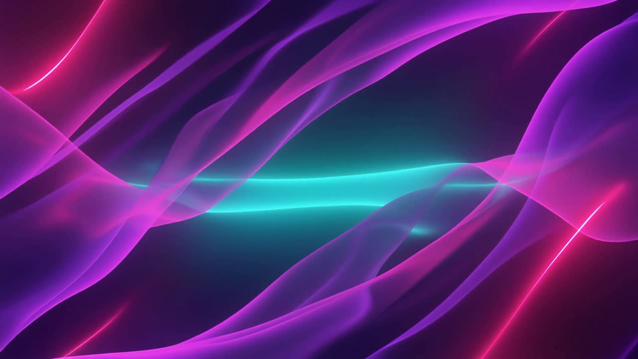 Abstract Flowing Neon Light Waves Background