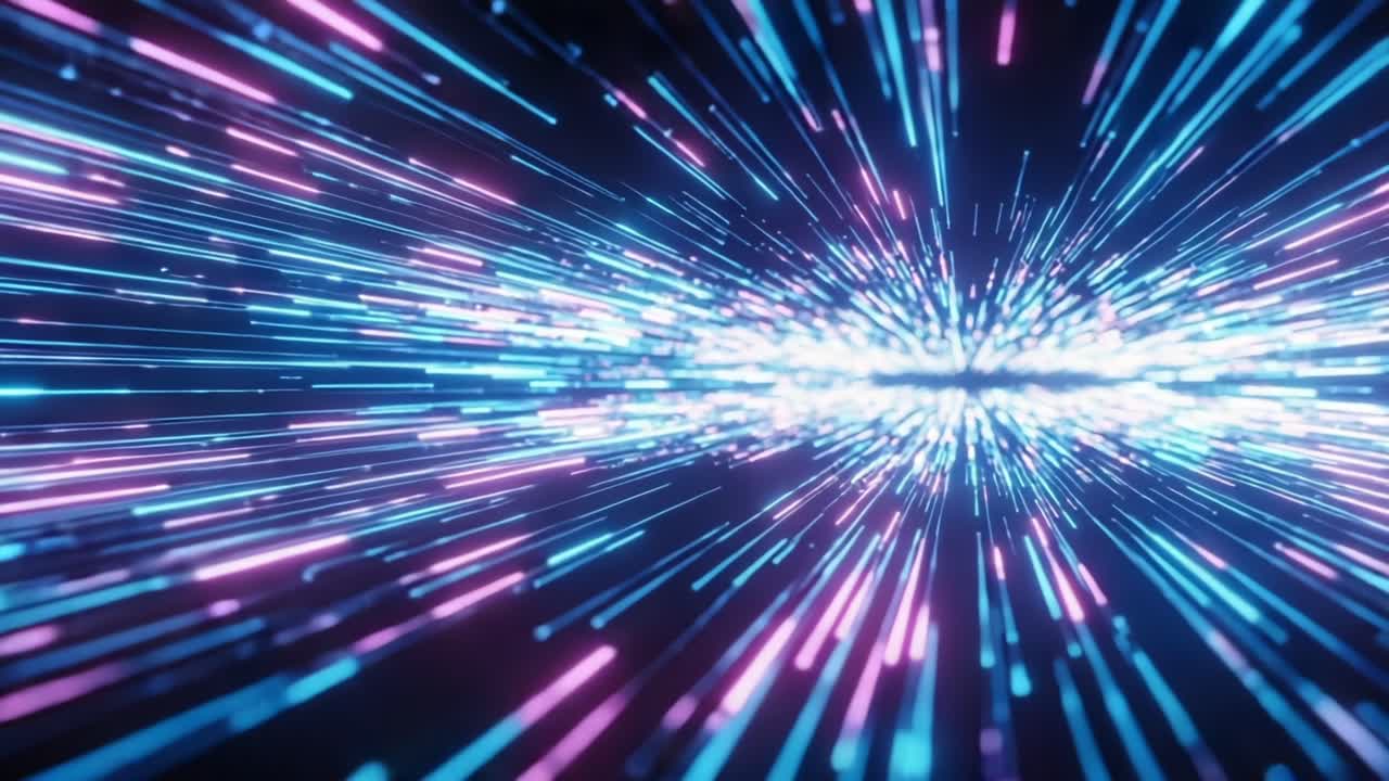 Visualizing Digital Energy: An Exciting Journey Through Vibrant Light Streams in a Dynamic, Colorful Environment