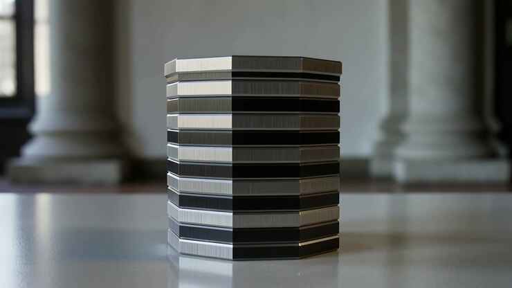 Stacking Metallic Octagonal Discs on a Table