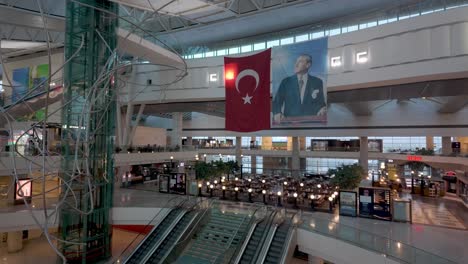 interior of a modern airport terminal in turkey
