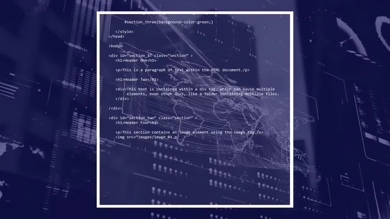 animacja przetwarzania tekstu i danych nad krajobrazem miejskim