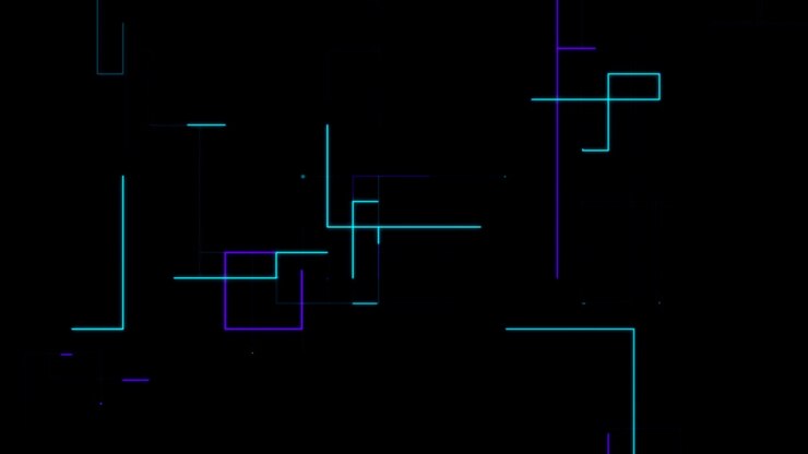 Abstract Digital Network Lines Moving on Dark Background