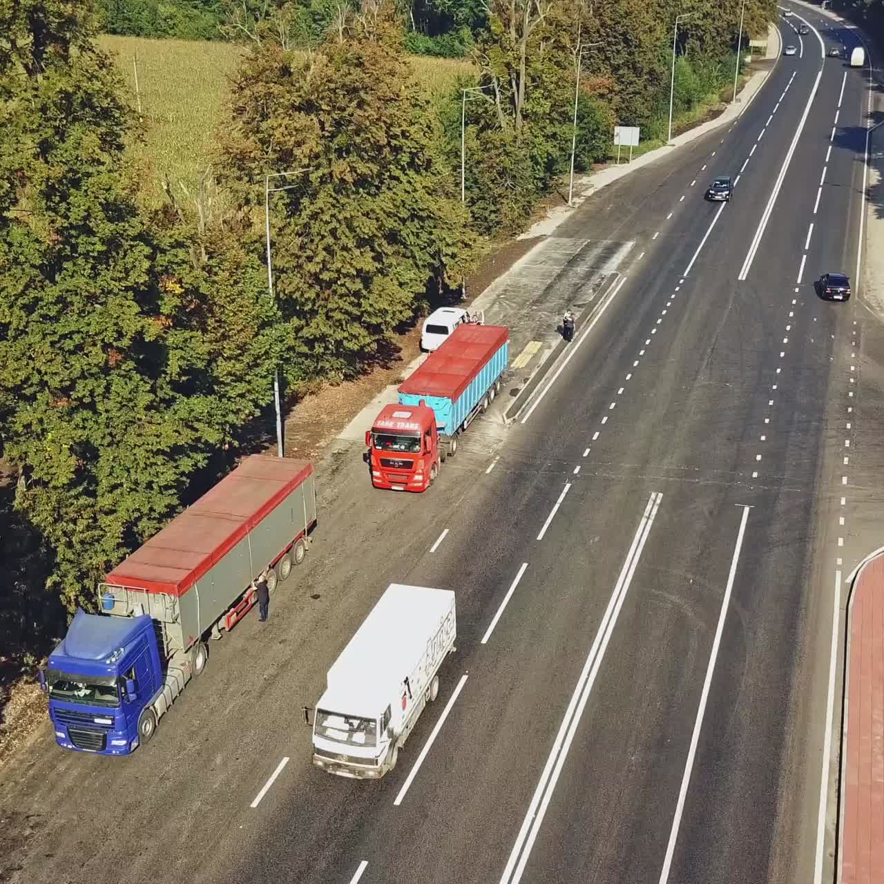 Construction works with machine