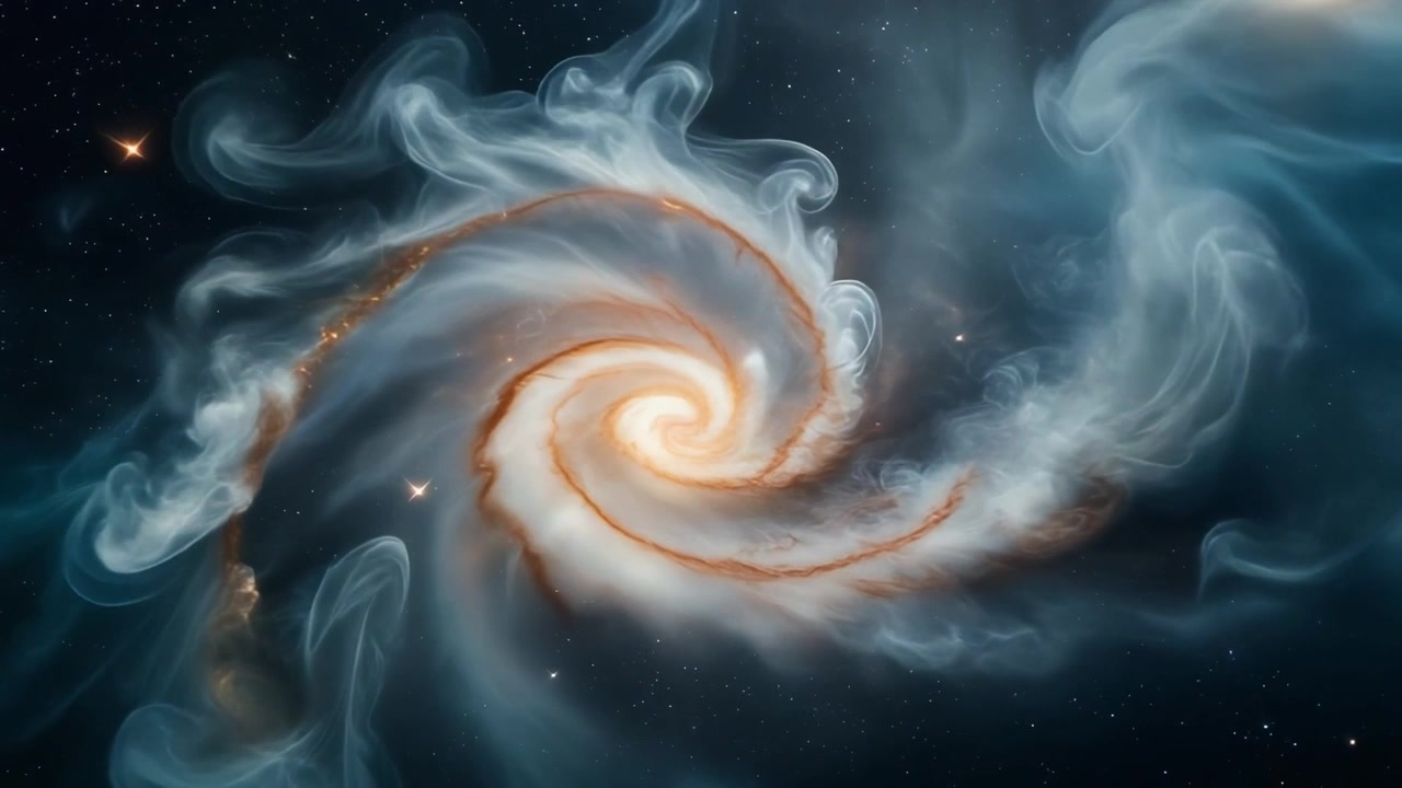 Nebulosa a spirale astratta vorticante nello spazio profondo