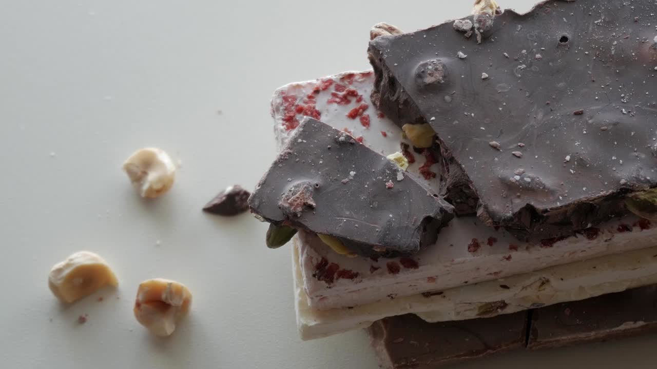 Assortment of Gourmet Chocolates with Hazelnuts and Pistachios