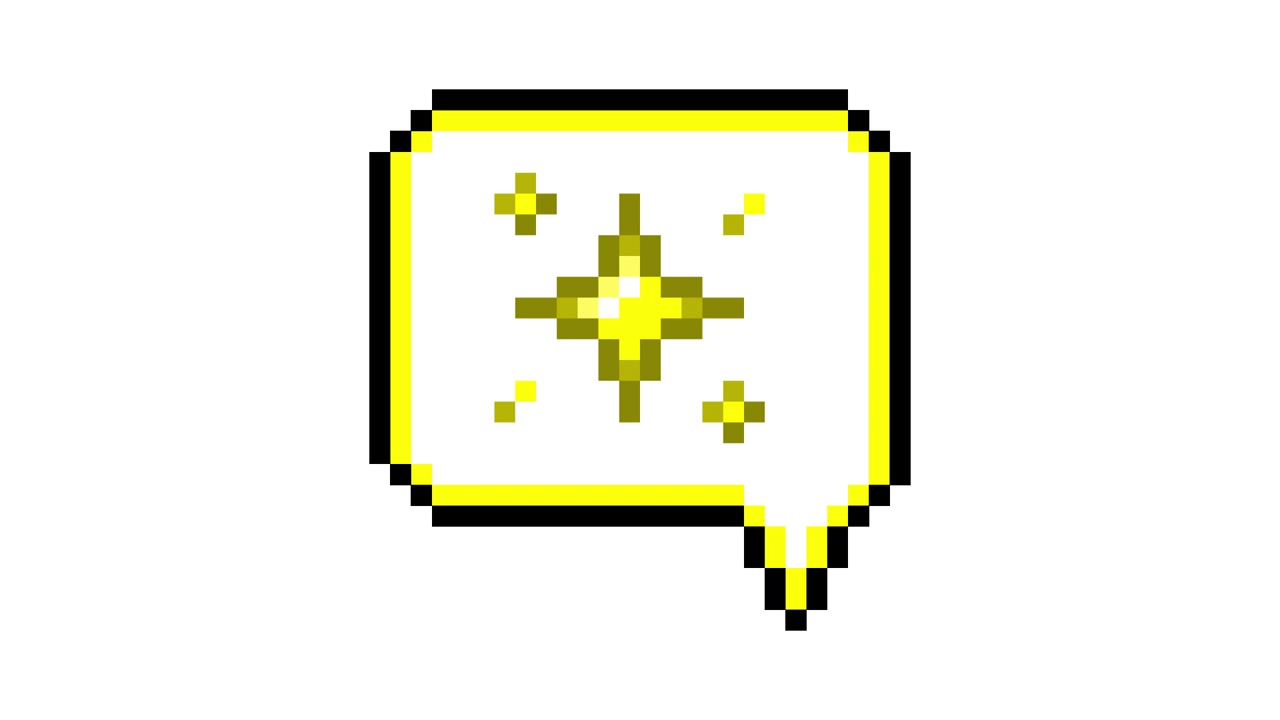 Animazione di icone pop-up pixel art con stella a particelle nel fumetto (3).mov