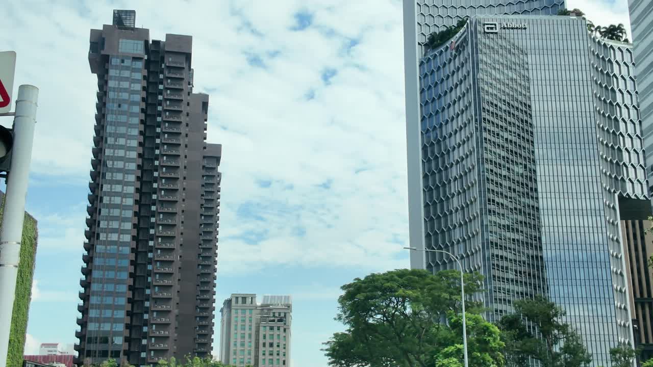 Cityscape featuring modern buildings and skyscrapers