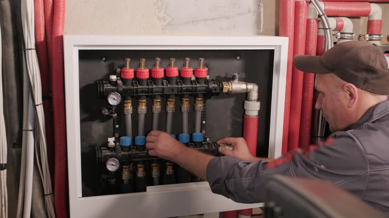 tecnico hvac installa sistemi di riscaldamento, ventilazione e aria condizionata sul sito