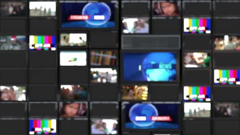 pared de tv, video en bucle, bucle de fondo de estudio de noticias usado