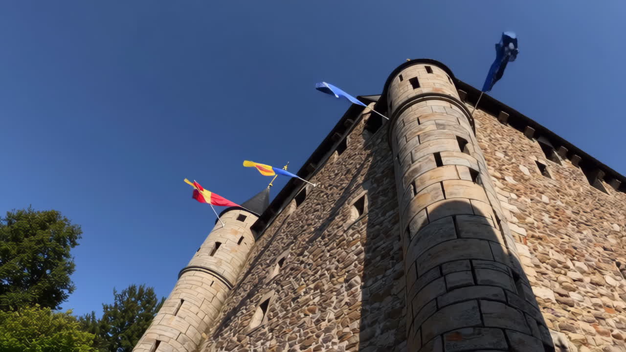 Medieval Castle with Flags