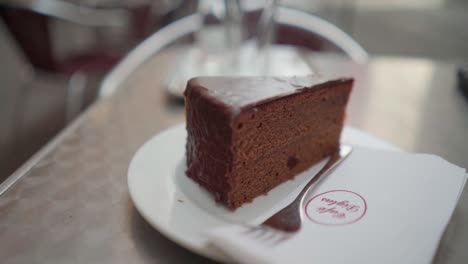 piece of sachertorte in vienna