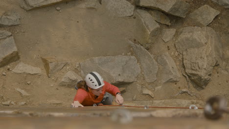 climber on a wall rock