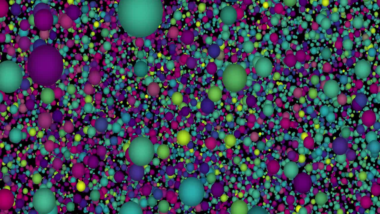 Digitally generated slow motion colorful particle explosion