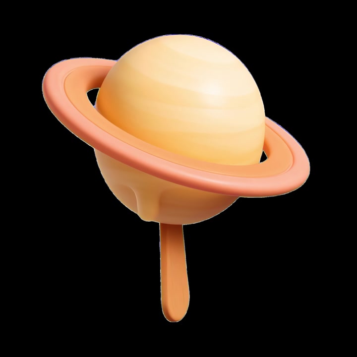 3D Animation of a Planet Shaped Popsicle Rotating