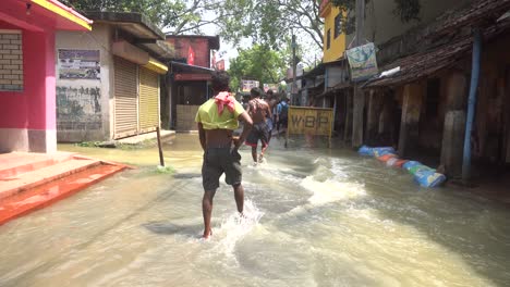 flood water is entering the locality.