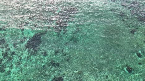 Quintana Roo&#039;s turquoise beach Tilt up aerial view
