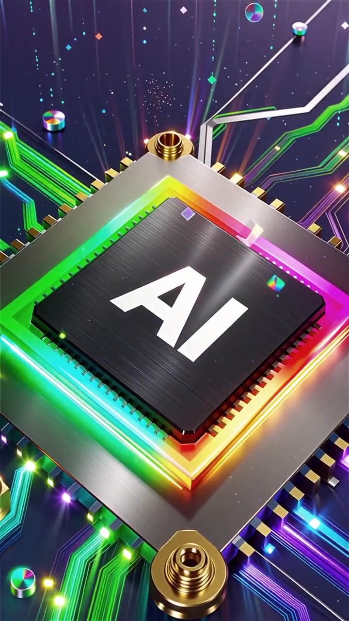 Futuristic AI Chip Motherboard Technology Background