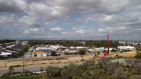 Sitio-De-Construcción-De-La-Extensión-Ferroviaria-Yanchep-Cerca-De-La-Estación-De-Mayordomo-De-Perth,-Australia