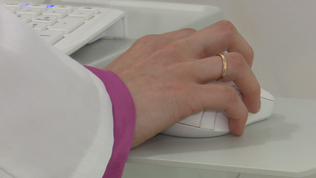 Doctor using a computer