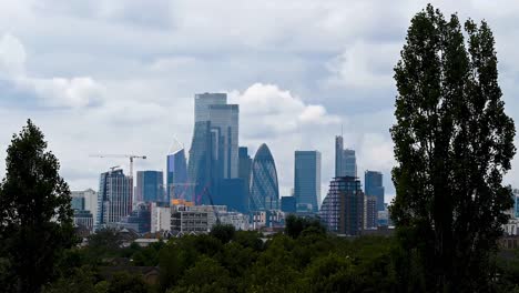 view towards the city of london from stave hill ecological park, london