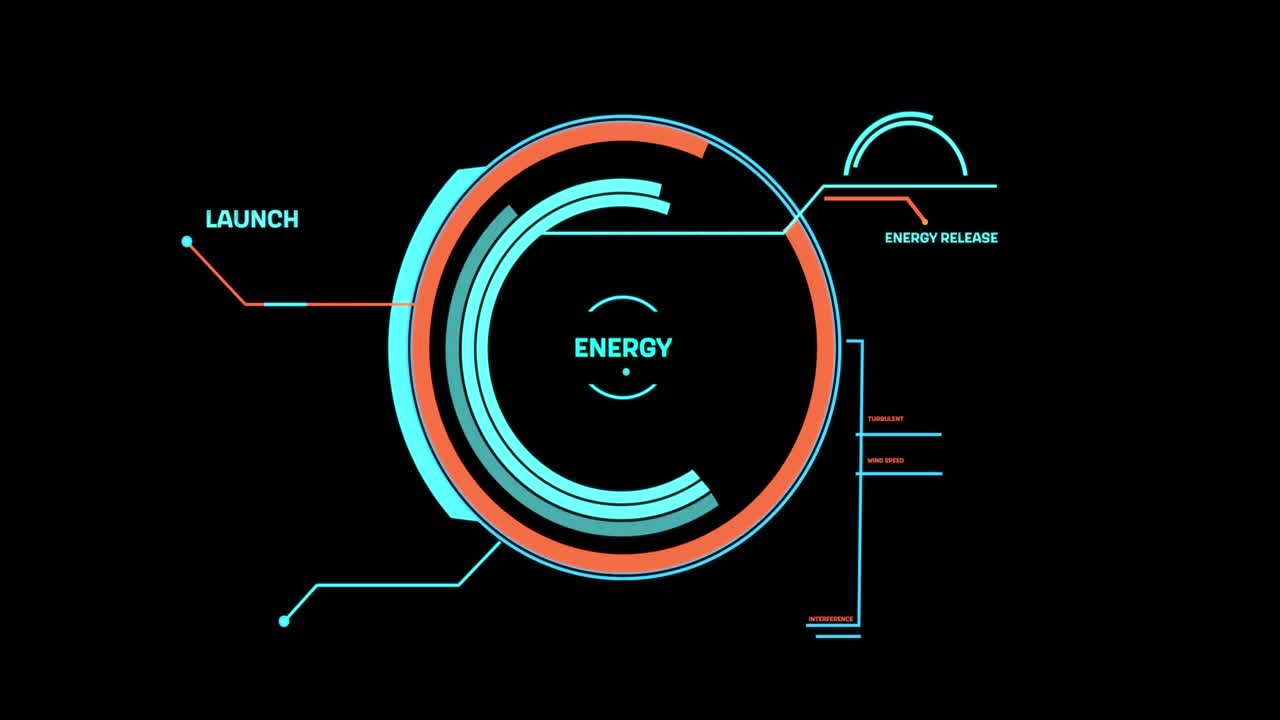 Animation of scientific data processing on black background