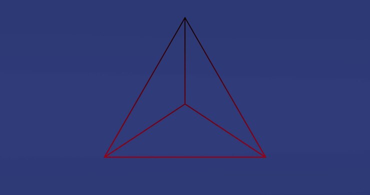 Animation of moving triangle on blue background