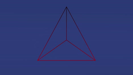 animation of moving triangle on blue background