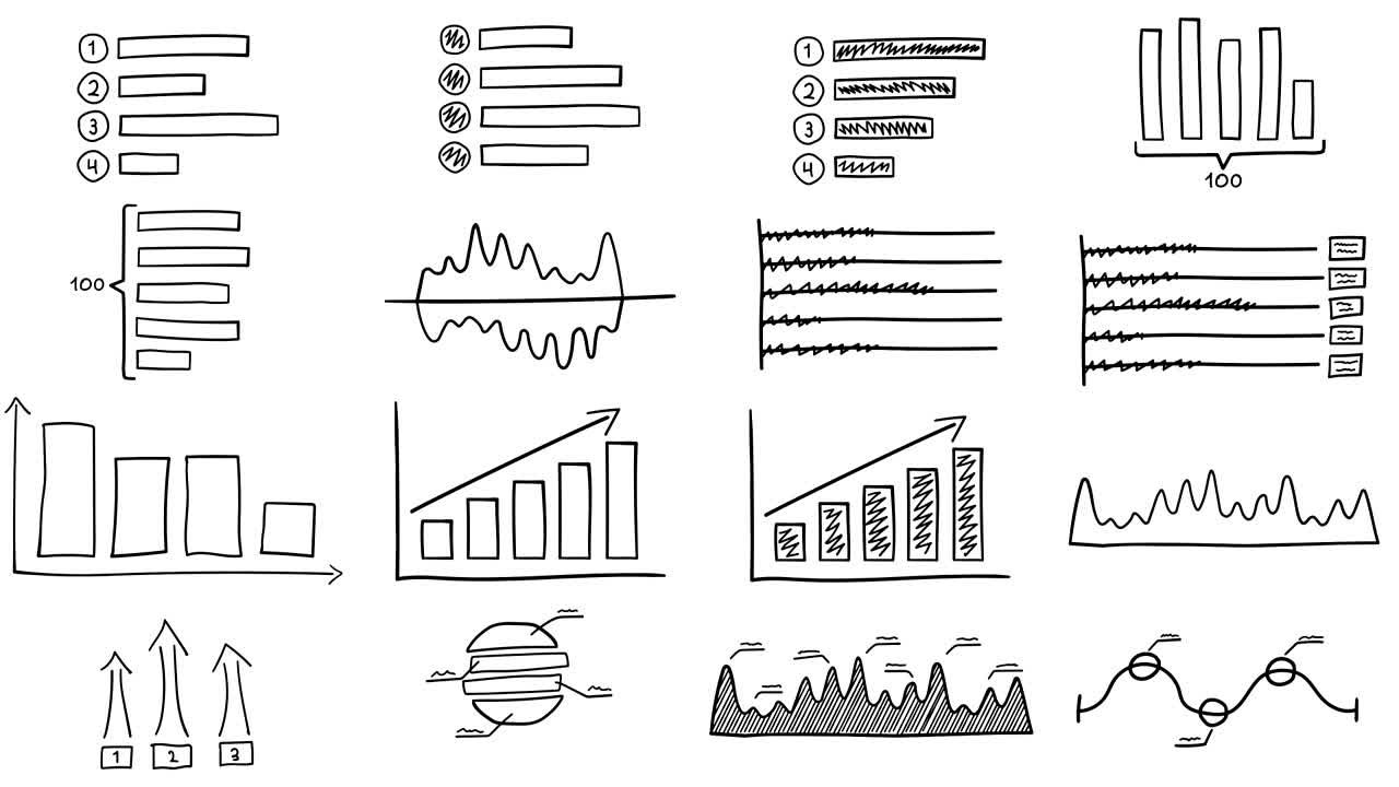 infografías dibujadas en negro