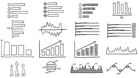 black drawn infographics